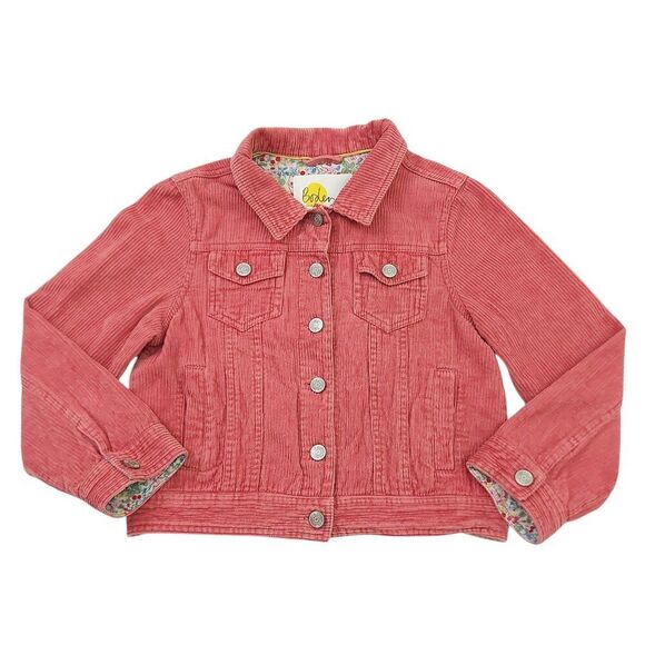 Boden Corduroy Jacket Girls 9-10Y Pink Button Up 100% Cotton Casual - Picture 2 of 13